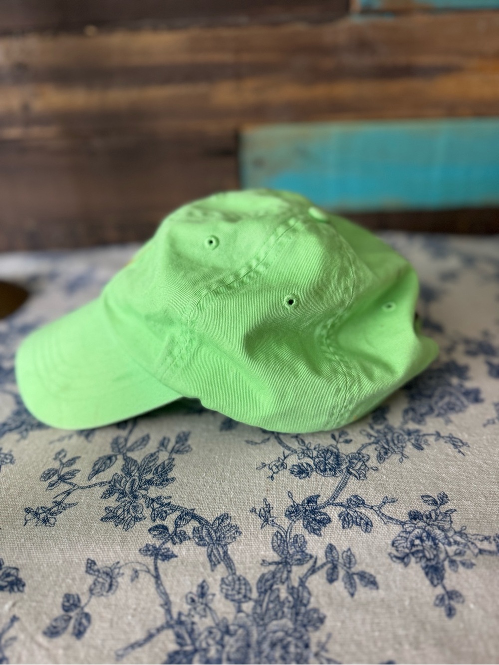 Polo Ralph Lauren Iconic Cotton Chino Baseball Cap Lime Green Yellow Pony OS - Picture 3 of 5